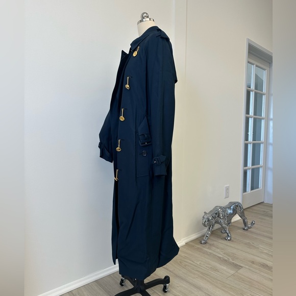 BURBERRY Twill Chain-Link Button Trench Coat - Picture 9 of 14